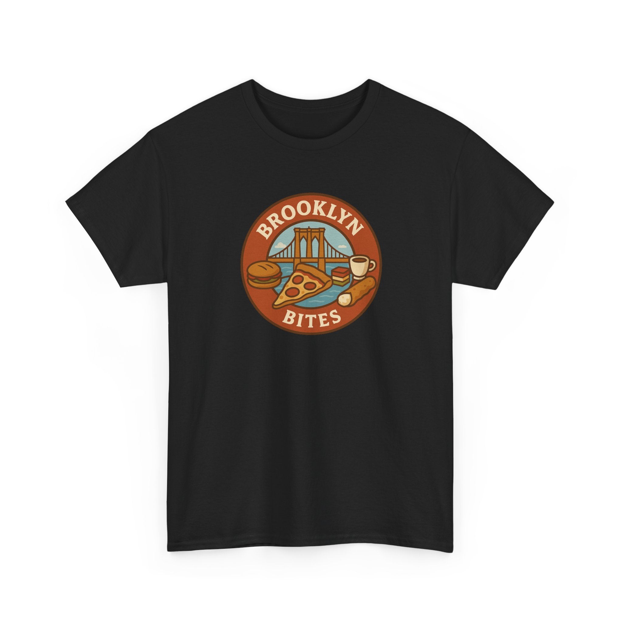 Brooklyn Bites Unisex Cotton Tee | Foodie Shirt, Gift for Food Lovers, Casual Wear, Tourist Souvenir, Brooklyn Apparel
